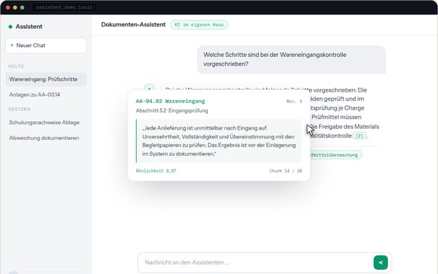 Vorschau der sop-chatbot-Demo
